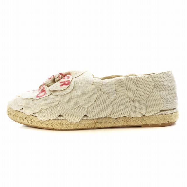 【中古】ヴァレンティノ ガラヴァーニ VALENTINO GARAVANI ATELIER SHOES スリッポン シューズ 37 24.0cm 白 赤