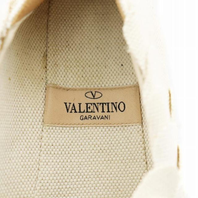 【中古】ヴァレンティノ ガラヴァーニ VALENTINO GARAVANI ATELIER SHOES スリッポン シューズ 37 24.0cm 白 赤