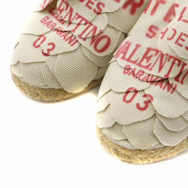 【中古】ヴァレンティノ ガラヴァーニ VALENTINO GARAVANI ATELIER SHOES スリッポン シューズ 37 24.0cm 白 赤