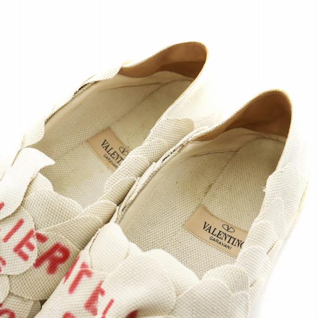 【中古】ヴァレンティノ ガラヴァーニ VALENTINO GARAVANI ATELIER SHOES スリッポン シューズ 37 24.0cm 白 赤
