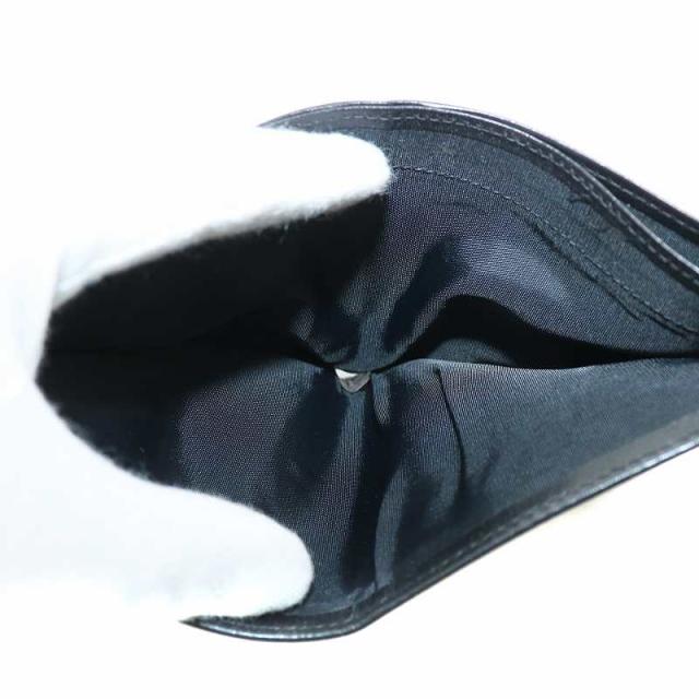 【中古】クリスチャンディオール Christian Dior 財布 二つ折り レザー トロッター柄 総柄 ゴールド金具 黒 ブラック_5