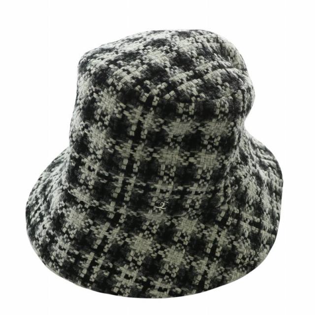 シャネル 帽子 ハット バケットハット バケハ 中古シャネル CHANEL 帽子 バケットハット バケハ ウール ツイード