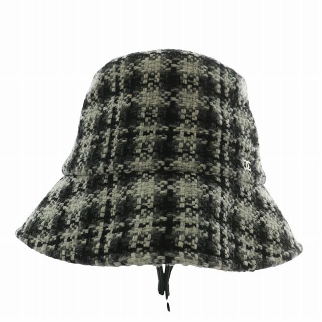 中古】シャネル CHANEL 帽子 バケットハット バケハ ウール ツイード