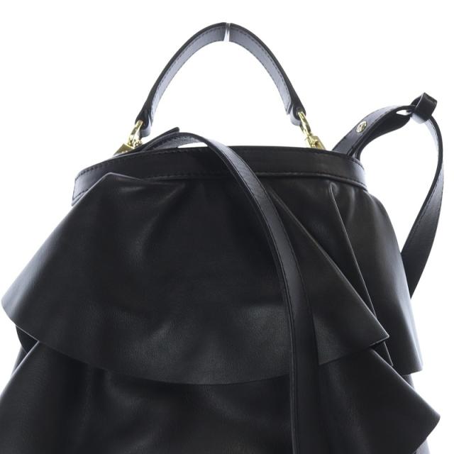 【中古】レペット Repetto 2way フリル クロスボディ ショルダーバッグ ハンドバッグ レザー 黒 ブラック /SR39
