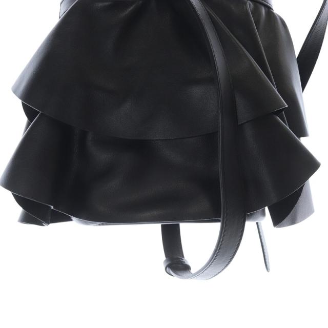 【中古】レペット Repetto 2way フリル クロスボディ ショルダーバッグ ハンドバッグ レザー 黒 ブラック /SR39