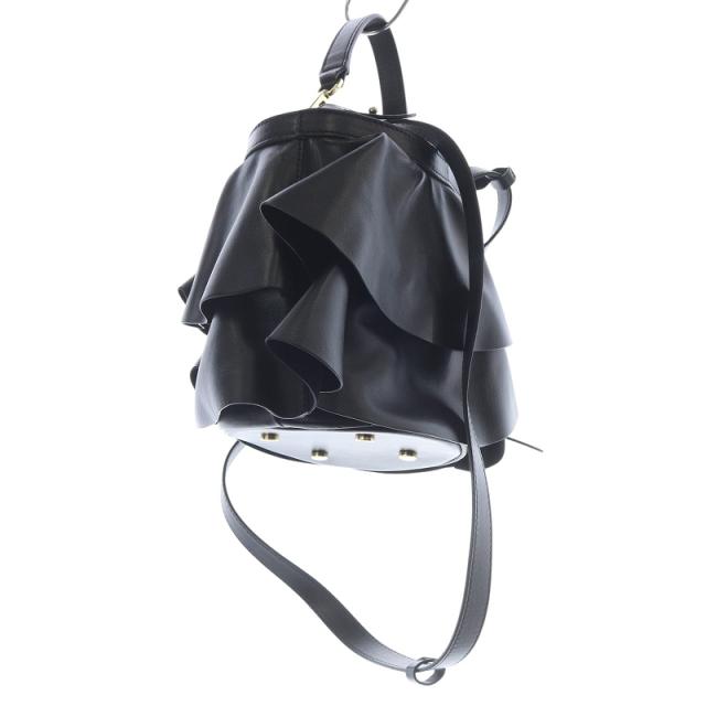 【中古】レペット Repetto 2way フリル クロスボディ ショルダーバッグ ハンドバッグ レザー 黒 ブラック /SR39