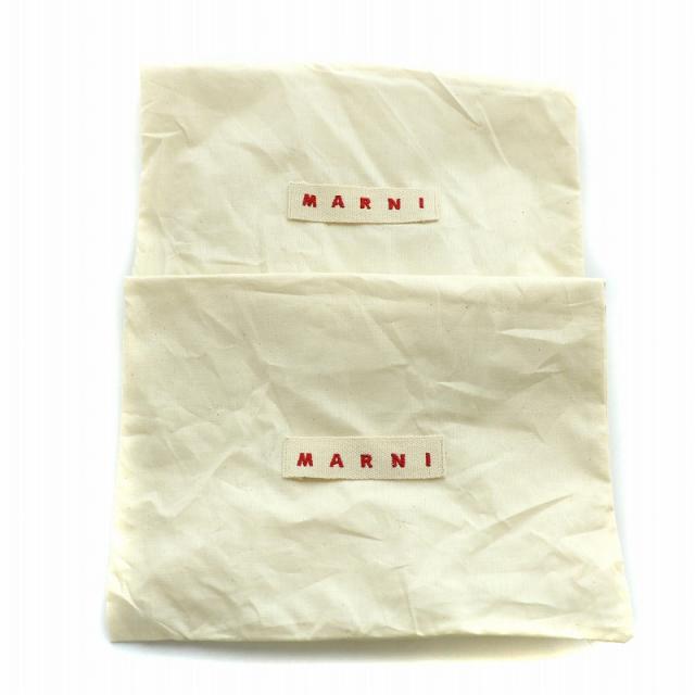 【中古】マルニ MARNI サンダル レザー ストラップ オープントゥ ウェッジソール プラットフォーム 37 24.0cm 黒