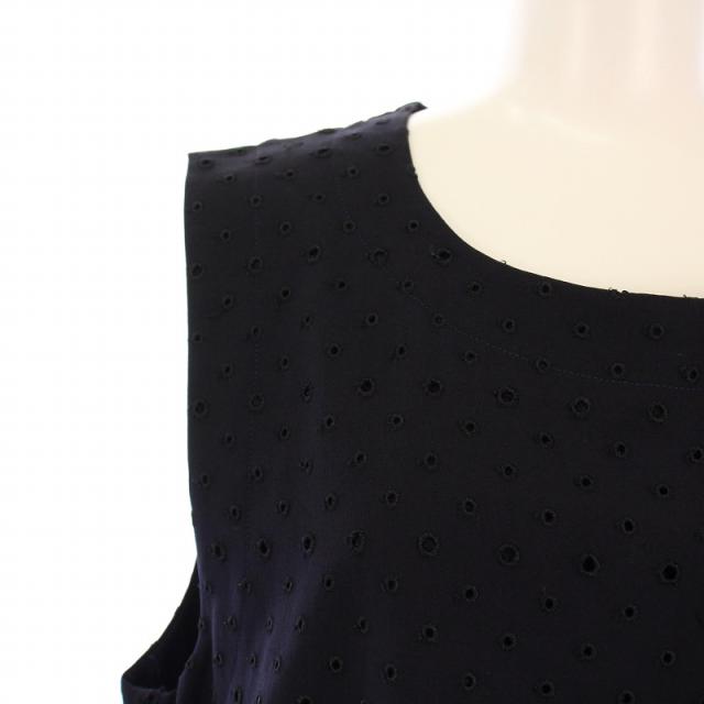 【中古】tricot COMME des GARCONS タイトワンピース ひざ丈 ノースリーブ クルーネック ウール M 紺 ネイビー 中古】tricot COMME des GARCONS タイトワンピース ひざ丈