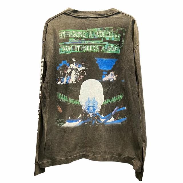 【中古】未使用品 セントマイケル タグ付き 24SAW 攻殻機動隊 プリント エイジング加工 長袖 Tシャツ M 黒_1