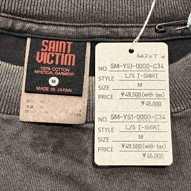 【中古】未使用品 セントマイケル タグ付き 24SAW 攻殻機動隊 プリント エイジング加工 長袖 Tシャツ M 黒_4