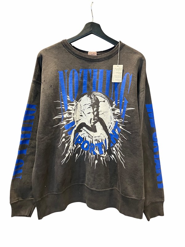 【中古】未使用品 セントマイケル SAINTMICHAEL ×KOUSUKEKAWAMURA タグ付き KK_CREWSWEAT スウェット L 黒