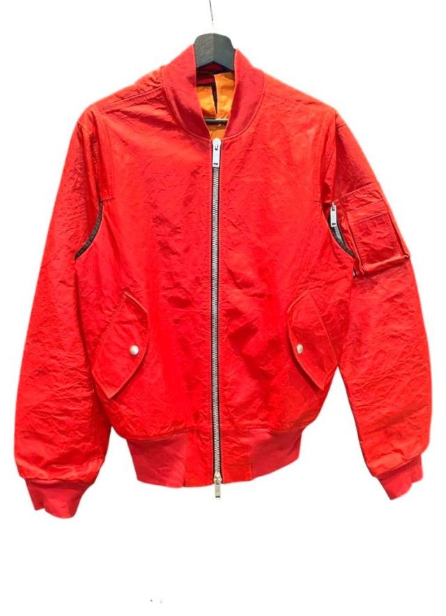 【中古】アンラベル プロジェクト UNRAVEL PROJECT MA-1 ブルゾン ダブルファスナー 42 赤 レッド メンズ