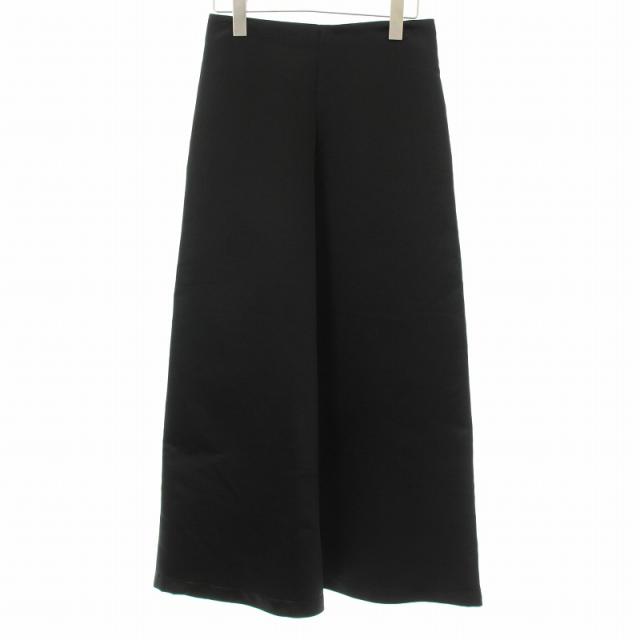 【中古】コムデギャルソン フレアスカート ロング マキシ サテン S 黒 ブラック GB-S025 /KU レディース