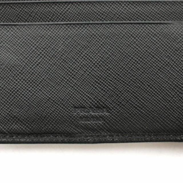 未使用級✨PRADA 二つ折り マネークリップ サフィアーノレザー 黒 PRADA(プラダ) サフィアーノ マネークリップ 二つ折り財布