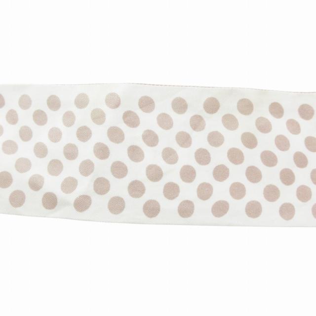 中古】ディオール Dior ミッツァ スカーフ ロゴ ドット柄 絹 シルク 白