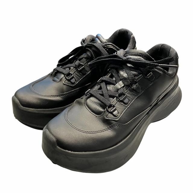 【中古】サロモン Salomon ×コム デ ギャルソン Comme des Garcons レザープラットフォームシューズ 25 黒 ブラック