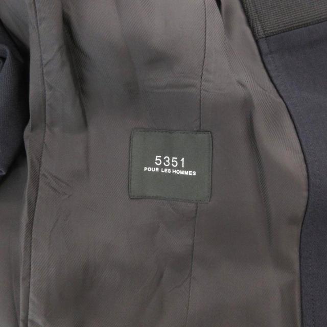 【中古】5351POURLESHOMMES ストレッチセットアップ テーラードジャケット ジョガーパンツ 48 50 ネイビー 中古】5351POURLESHOMMES ストレッチセットアップ テーラード