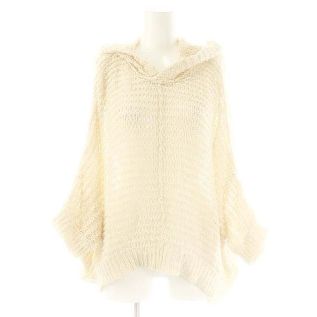 【中古】ワイズ Y's ヨウジヤマモト DAMAGE PROCESSED JERSEY HOODED ニットパーカー 2 ライトベージュ レディース