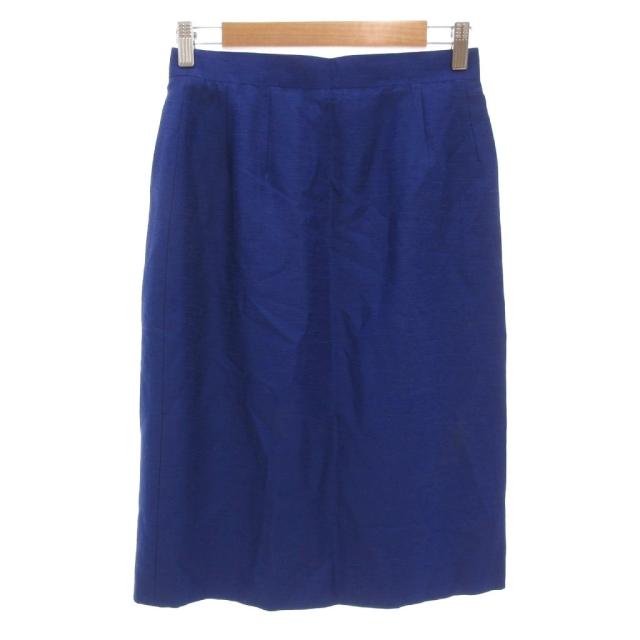 【中古】セリーヌ CELINE セットアップ フォーマル ジャケット ロゴボタン 背抜き ダブル スカート 40 XL 青 ブルー 春夏 /AE ■GY47_4