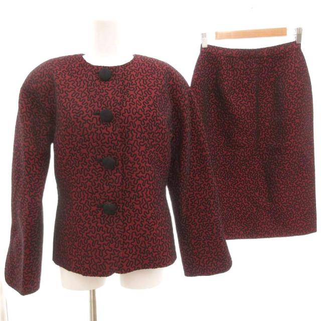 【中古】クリスチャンディオール プレタポルテ ヴィンテージ セットアップ ノーカラージャケット タイトスカート 11