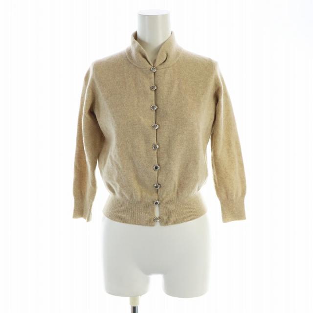 【中古】ルイヴィトン LOUIS VUITTON ニット カーディガン ウール カシミヤ混 ラインストーン 装飾ボタン S