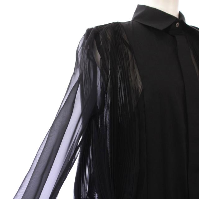 【中古】未使用品 サカイ sacai 23SS SEETHROUGH SHIRT シースルー シャツワンピース 長袖 ロング プリーツ 切替 1 中古】未使用品 サカイ sacai 23SS SEETHROUGH SHIRT シースルー