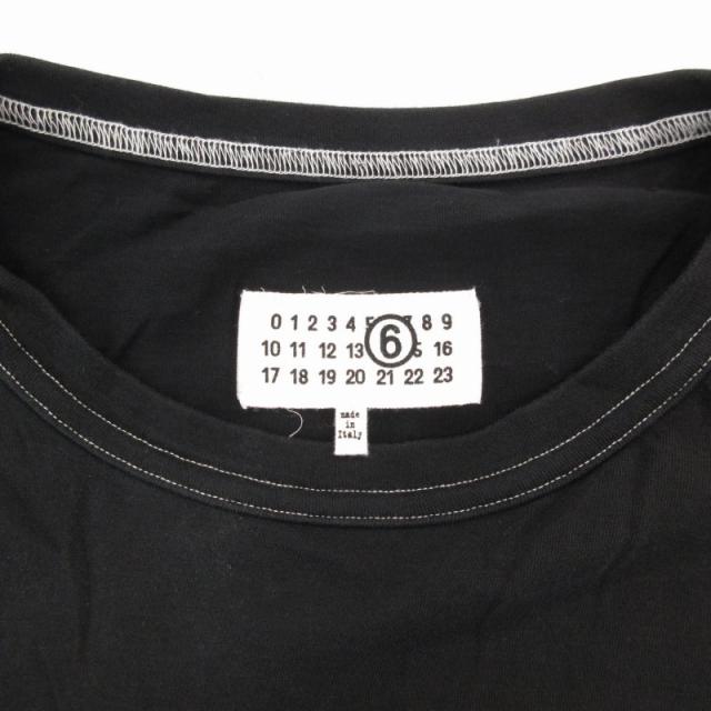 【中古】エムエムシックス メゾンマルジェラ レイヤードロングスリーブT ロンT 長袖 クルーネック ステッチ ロゴ 中古】エムエムシックス メゾンマルジェラ レイヤードロングスリーブT