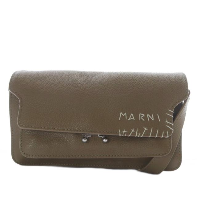 【中古】マルニ MARNI Trunk Soft E/W ショルダーバッグ ワンショルダー 斜め掛け レザー ブラウン /YO20 レディース