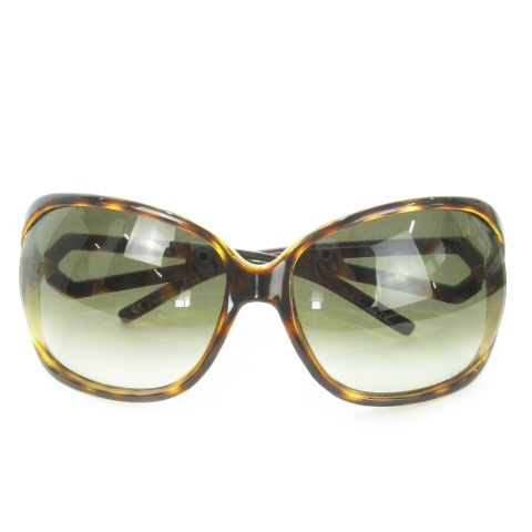 【中古】クリスチャンディオール サングラス アイウェア オーバル セルフレーム ロゴ デミ柄 べっ甲柄