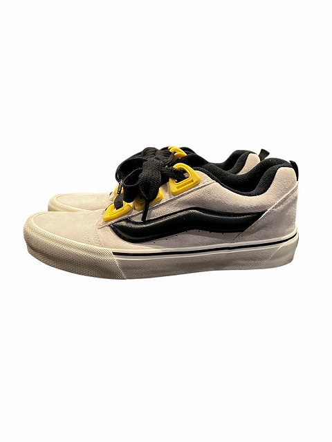 【中古】バンズ VANS Knu Skool Men's White/Yellow/Black スニーカー 27.5?p 白 ホワイト 黄 イエロー 黒