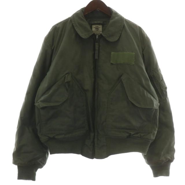 【中古】ALPHA INDUSTRIES CWU-45/P USA製 80s ヴィンテージ フライトジャケット ブルゾン L カーキ 8415-00-310-1133