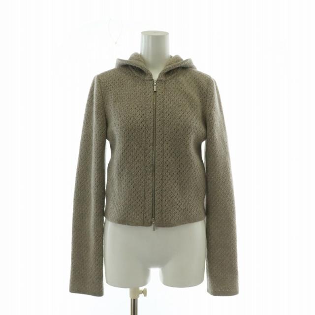 【中古】フォクシー FOXEY Sea Breeze Parka シーブリーズ ニット パーカー カシミア ウール混 38 S ベージュ 37167