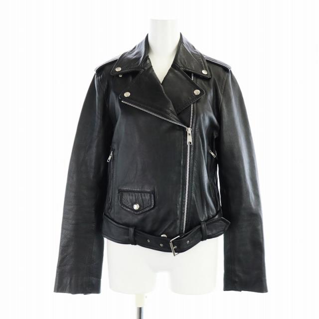 【中古】ジャンポールゴルチエ for Sept Premieres ダブルライダースジャケット 革ジャン レザー 羊革 長袖 38 M