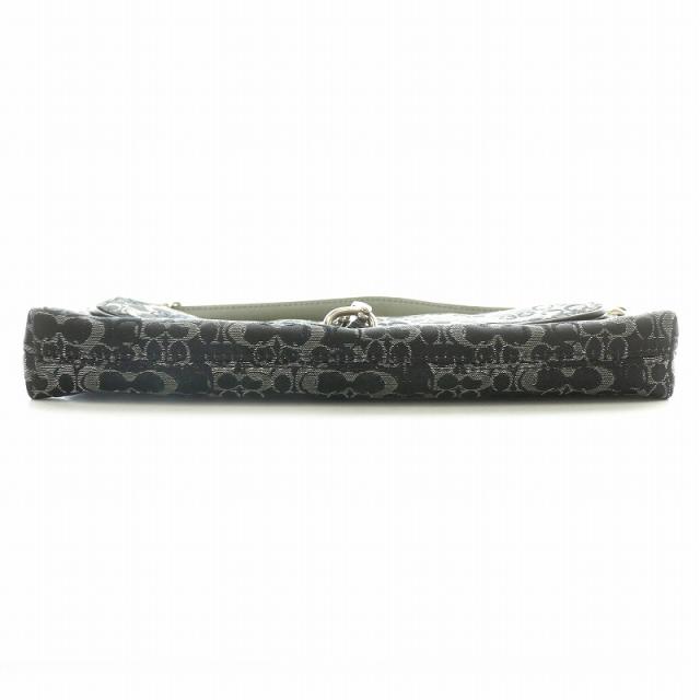 【中古】コーチ COACH 3595 ミニ シグネチャー アクセサリー ポーチ ハンドバッグ 総柄 レザー 黒 ブラック グレー_2