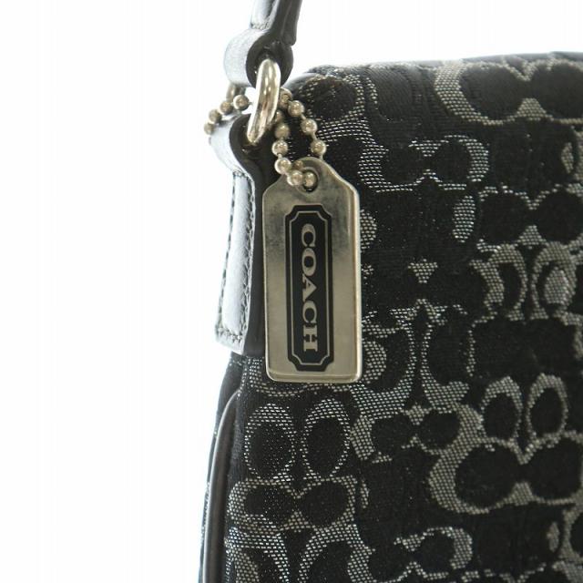 【中古】コーチ COACH 3595 ミニ シグネチャー アクセサリー ポーチ ハンドバッグ 総柄 レザー 黒 ブラック グレー_4