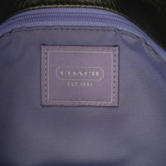 【中古】コーチ COACH 3595 ミニ シグネチャー アクセサリー ポーチ ハンドバッグ 総柄 レザー 黒 ブラック グレー_7