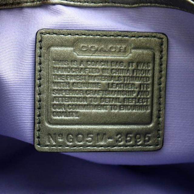 【中古】コーチ COACH 3595 ミニ シグネチャー アクセサリー ポーチ ハンドバッグ 総柄 レザー 黒 ブラック グレー_8