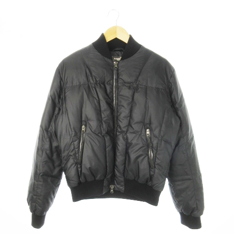 【中古】ジルサンダー JIL SANDER 00SS ダウン MA-1 ジャケット ボンバー ブルゾン ジップアップ 48 黒 メンズ