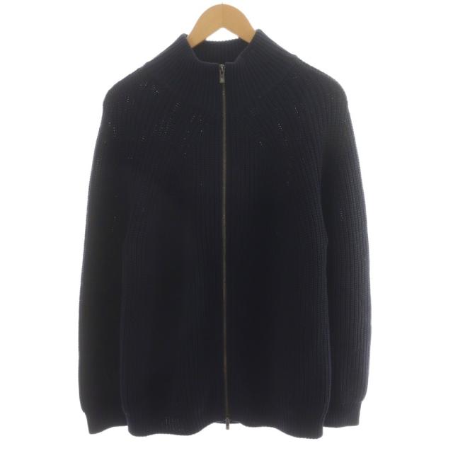 【中古】バトナー BATONER 22AW SIGNATURE DS KNIT ニット セーター ジップアップ ウール 2 紺 ネイビー BN-22FM-032 /AN42 メンズ
