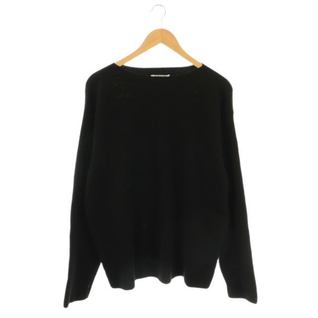 【中古】オーラリー AURALEE SUPER HARD TWIST RIB KNIT BOAT NECK P/O ニット プルオーバー 5 ブラック A24SP03TR