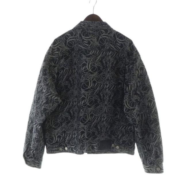 【中古】シュプリーム SUPREME 22AW Script Jacquard Denim Trucker Jacket スクリプト ジャカード デニム トラック