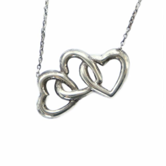 【中古】ティファニー TIFFANY & CO. トリプルハート ネックレス アクセサリー ペンダント ロゴ Silver925