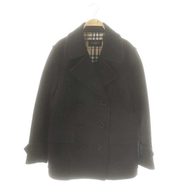 【中古】バーバリー ロンドン BURBERRY LONDON ダブルメルトンPコート ミドル丈 L ブラック /HK ■OS レディース