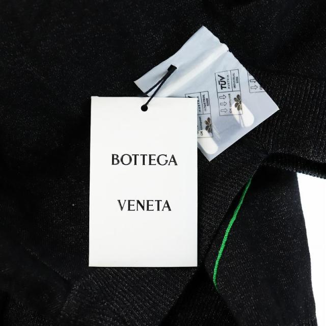 【中古】未使用品 ボッテガヴェネタ BOTTEGA VENETA クロスライン Vネック ニット セーター ウール L 黒