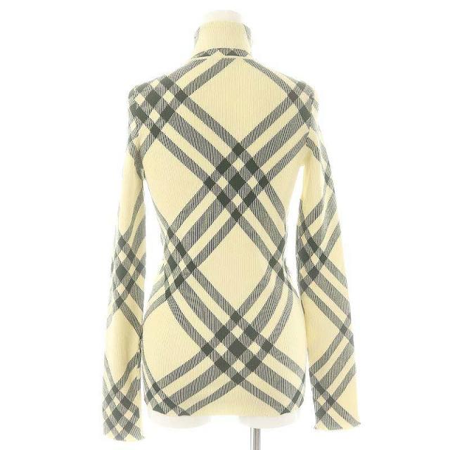 【中古】バーバリー BURBERRY 8080965 チェック ハイネックセーター ニット M クリームイエロー 緑 /MI ■OS