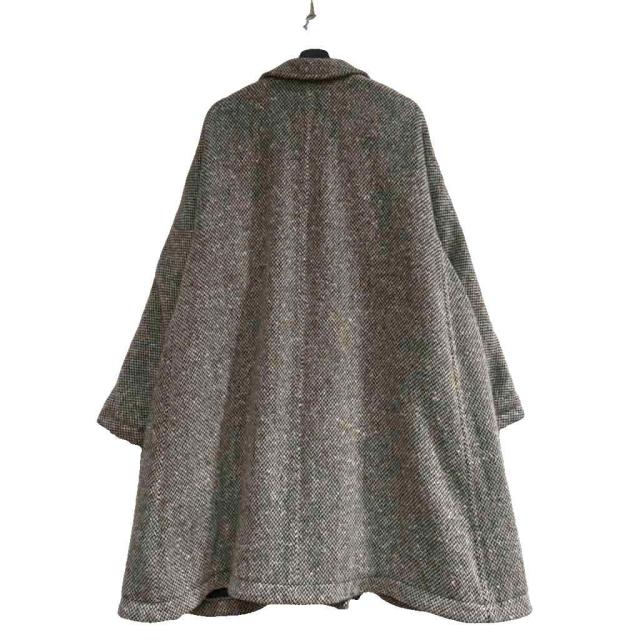 【中古】ブラックコムデギャルソン BLACK COMME des GARCONS 24AW 丸襟コート ツイード ウール混 M グレー_1