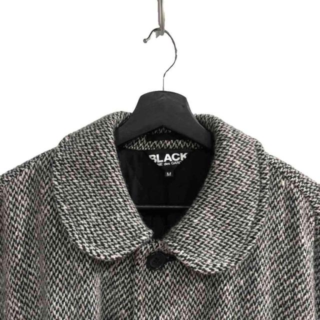 【中古】ブラックコムデギャルソン BLACK COMME des GARCONS 24AW 丸襟コート ツイード ウール混 M グレー_3