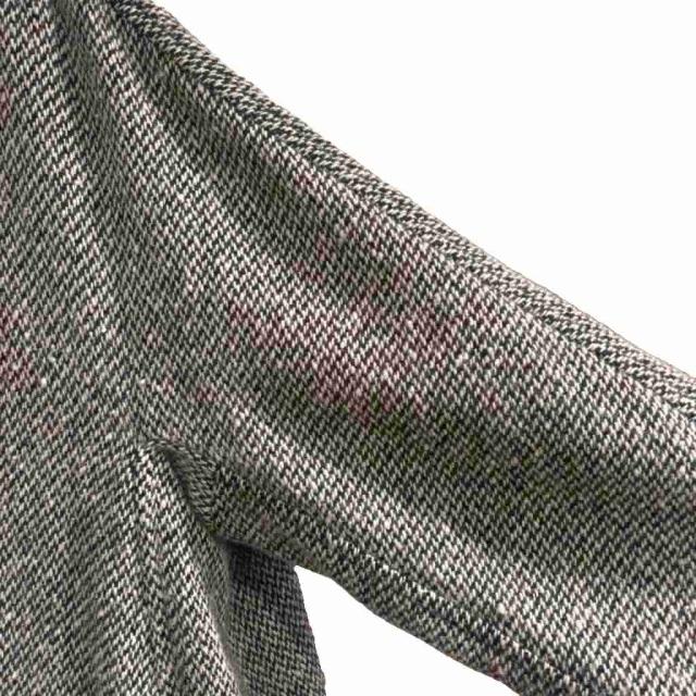 【中古】ブラックコムデギャルソン BLACK COMME des GARCONS 24AW 丸襟コート ツイード ウール混 M グレー_4