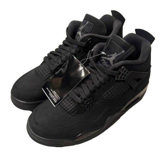 【中古】未使用品 ナイキ NIKE タグ付き Air Jordan4 Black Cat エアジョーダン4 ブラックキャット スニーカー 27?p