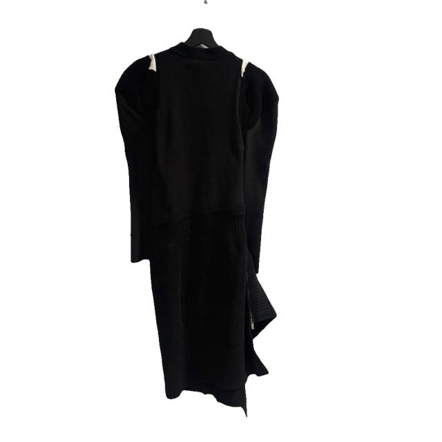 【中古】サカイ sacai アシメントリー ニットワンピース 長袖 1 黒 ブラック 23-06847 レディース